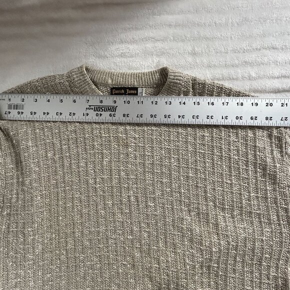 Patrick James Mens Sweater Large Beige Crewneck Pullover Knit Casual Lightweight - Picture 5 of 7